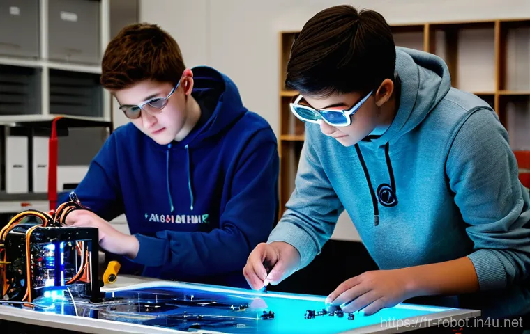 로봇을 활용한 교육 혁신 - **Prompt:** A calm and focused indoor setting, perhaps a cozy corner of a library or a dedicated lea...