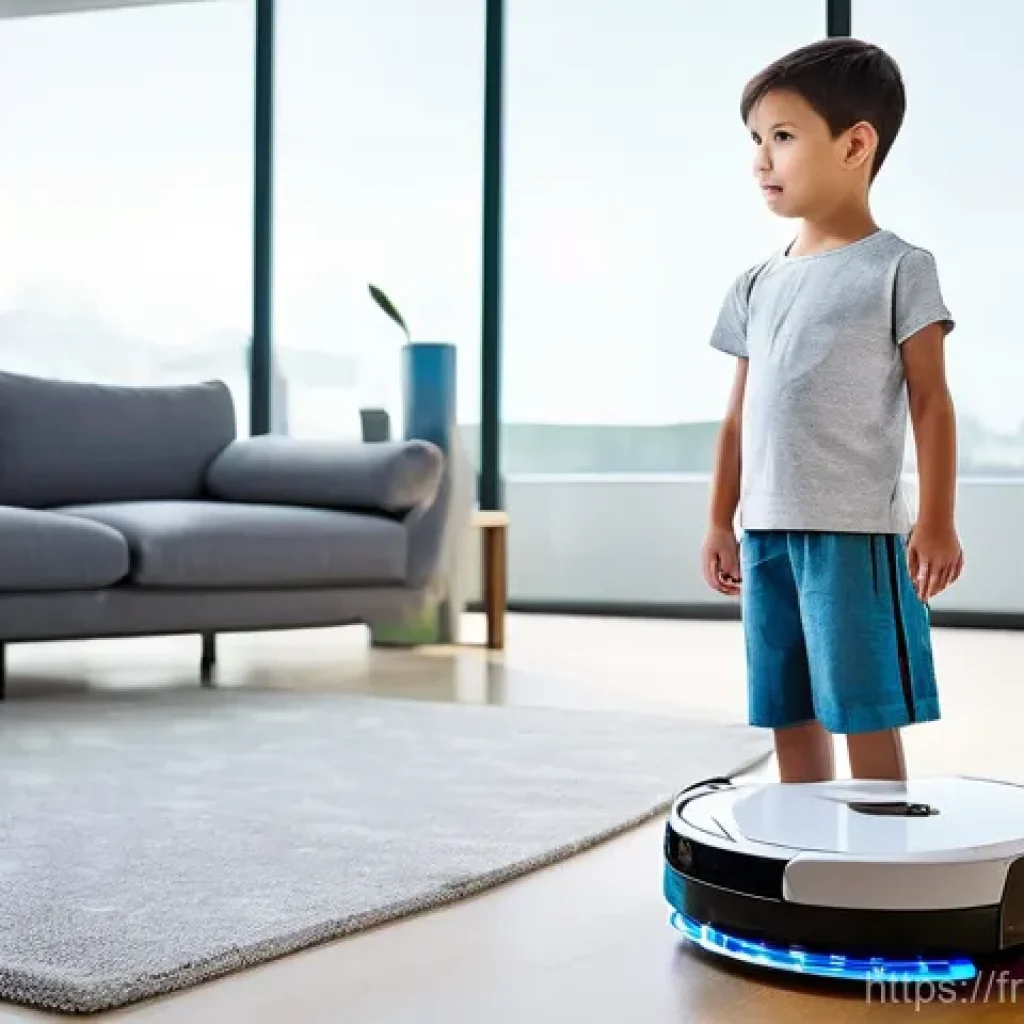 로봇용 임베디드 시스템 - **Prompt:** A futuristic, sleek robotic floor cleaner effortlessly navigates a modern, minimalist li...